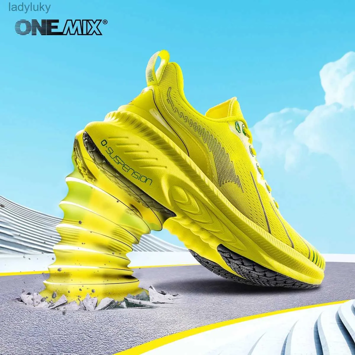 Atletische schoenen Onemix Premium Gedempelde hardloopschoenen Geschikt voor zware lopers Lace Sports Shoes Non Slip Outdoor Sports Shoes C240412