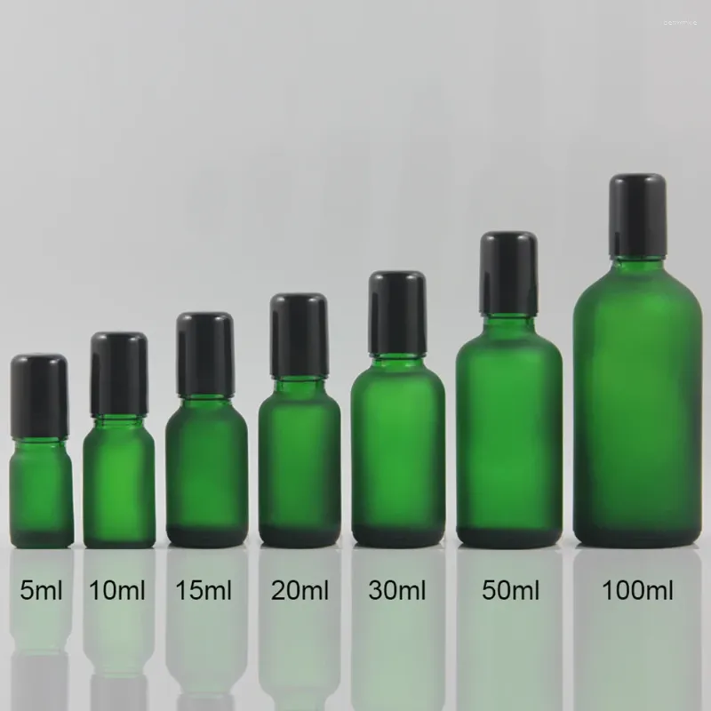 Storage Bottles Roll On Roller Bottle 20ml For Essential Oils Refillable Glass Deodorant Containers With Black Lids