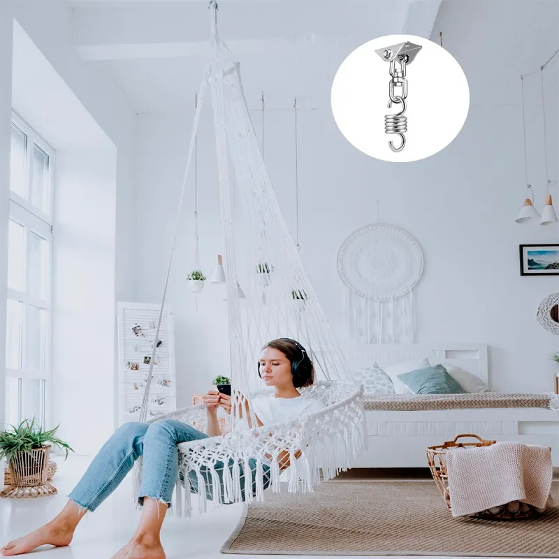 DHgate Premium Hammock Hanging Kit with Heavy Duty Screws Indoor Outdoor Ceiling Mount for Hammocks Swings Chairs Home Garden