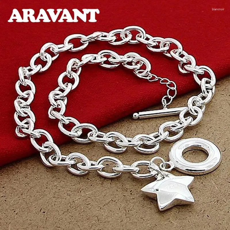 Łańcuchy Aravant 925 Srebrna gwiazda Naszyjnik dla kobiet biżuterii mody