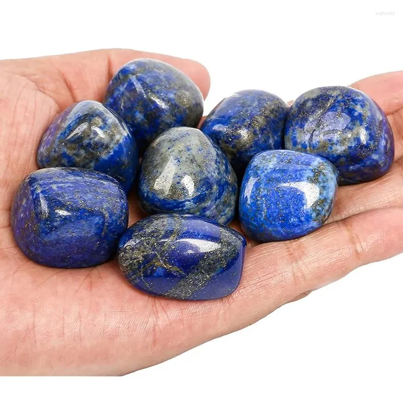 装飾的な置物天然lapis lazuli wicca reikiヒーリングクリスタル磨かれたエネルギーチャクラストーン飾り20-30mmのための石転倒した石