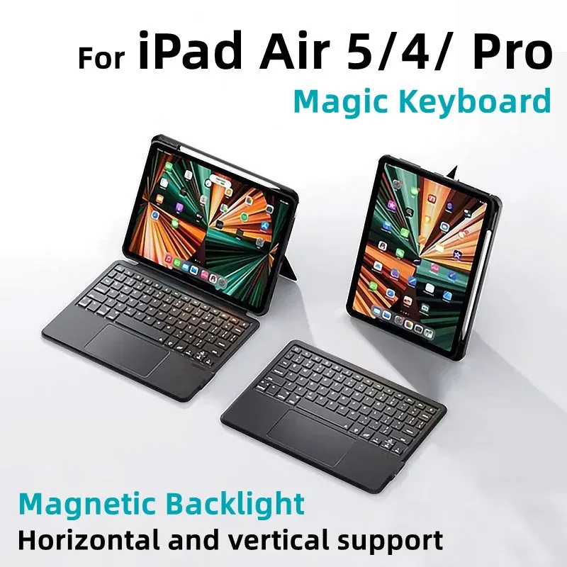 Keyboards Magic Keyboard For iPad Pro 11 12.9 4th Air 5th 10.9 Inch 3rd Generation 10.2 9th 8th 7th 10.5 2022 2021 Touchpad Bluetooth Case