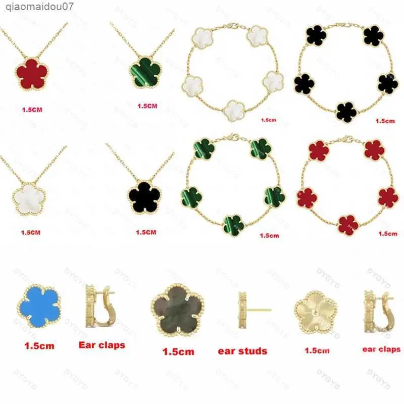 Bangle 2023 Hot Sell S925 Silver Agate Flower Flower Flover Collier Collier Collier Boucles d'oreilles Luxury SEWELRY SEWELRY2404