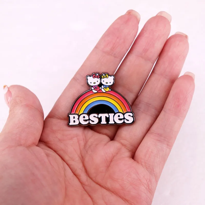 Rainbow Besties Enamel Rainbow Brooch Cute BFF Jewelry For Backpack Decoration From Ddmyearth 8.05 DHgate.Com