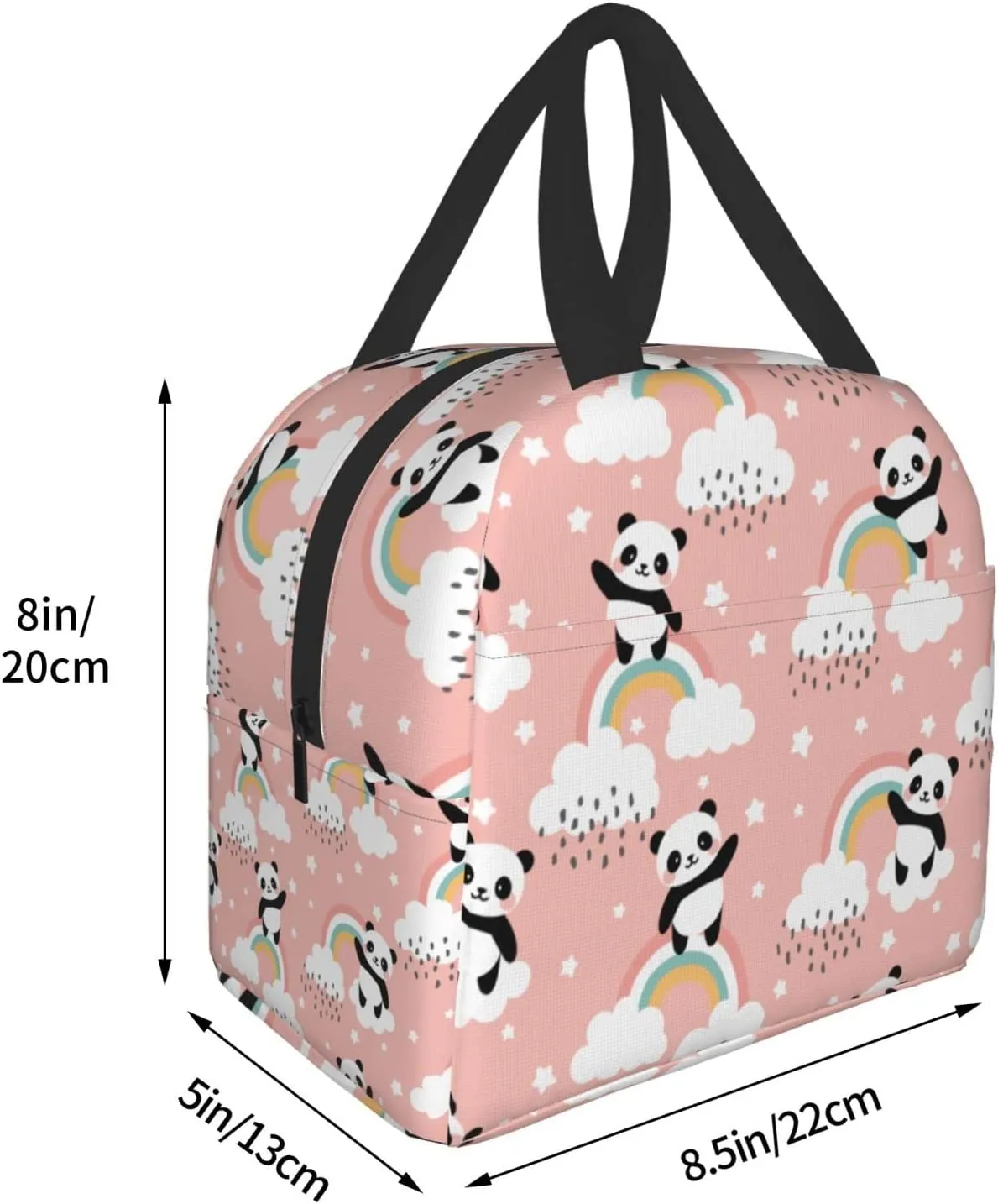 Panda lunchpåsar Cooler Tote Organizer Väskor Återanvändbar lunchlåda för kvinnor män pojkar flickor utomhusarbete picknickskola