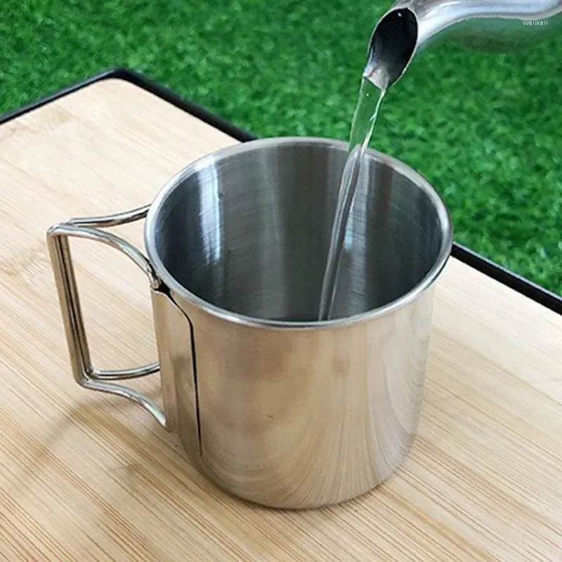 Mugs 1PC Portable Cup Carabiner Mug Coffee Water Stainless Steel Drainkware With Handle Kitchen Outdoor