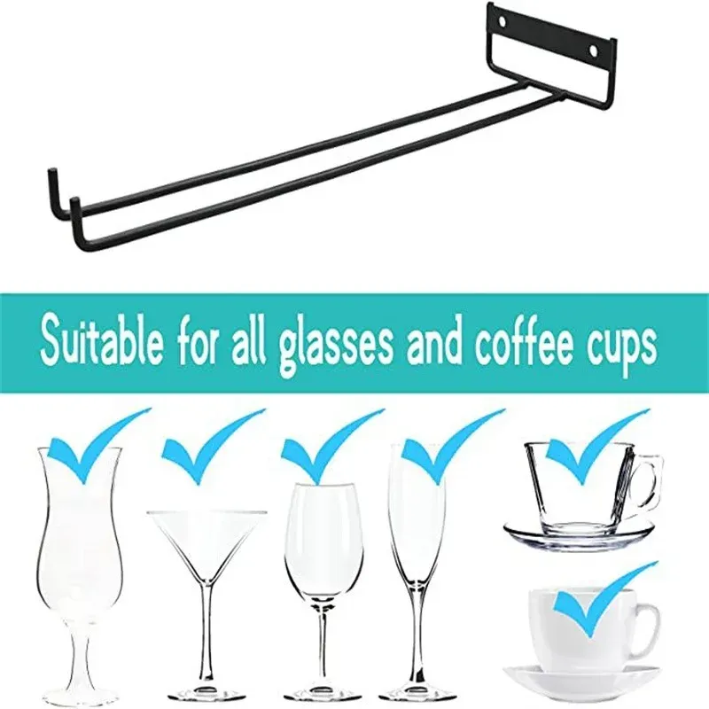 1 PC Wine Rack Tasse Glashalter Display Bar Regal Wandmontage Flasche Champagner Glasthügel Halterhalter Organizer für Küche