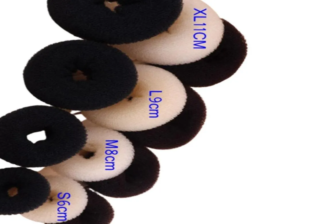 EPACK 12st Size SML Women Lady Magic Shaper Hår Donut Hair Ring Bun Accessories Styling Tool Hair Accessories3230390