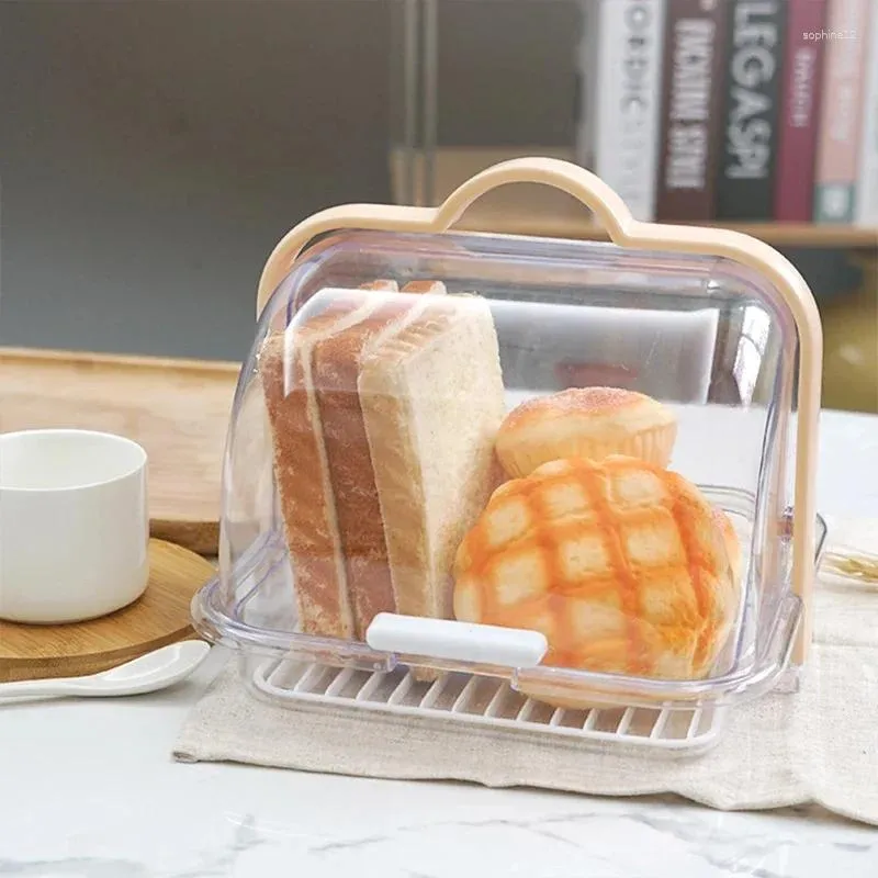 Storage Bottles Household Milk Bottle Coffee Box Portable Dustproof Bread Cake Boxes Plastic Table Breakfast Food Container