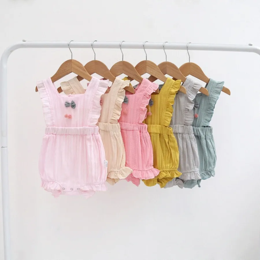 Baby rompers barn kläder spädbarn jumpsuit sommar tunna nyfödda barnkläder x1r6#