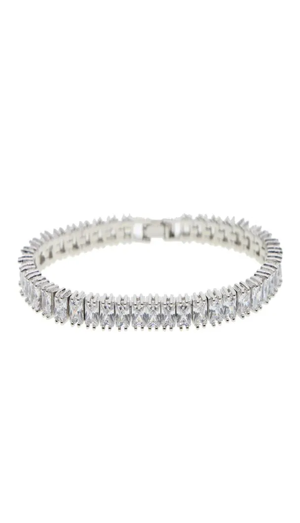 ファッションデザイナーSQAURE CZ PAVED TENNIS BRACELET BANGRES FOR MEN HIP HOP JEWELRY ICED OUT OUT MENSテニスチェーンブレスレットJEWELR2113347