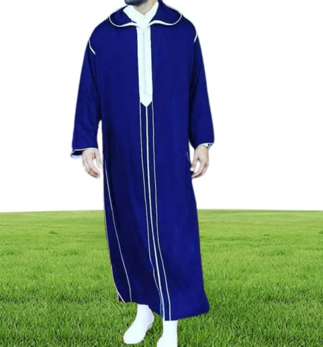 Roupas étnicas Tradicional muçulmano Eid Oriente Médio Jubba THOBE Men mantos árabes com mangas compridas Presentes para Husbandethnic7367225