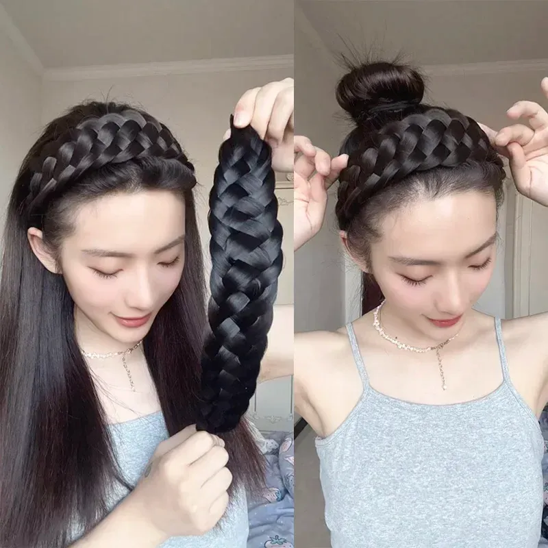 【日本未発売】 Handmade Fishbone Braids Twist headband hair wig for Women HairAccessories