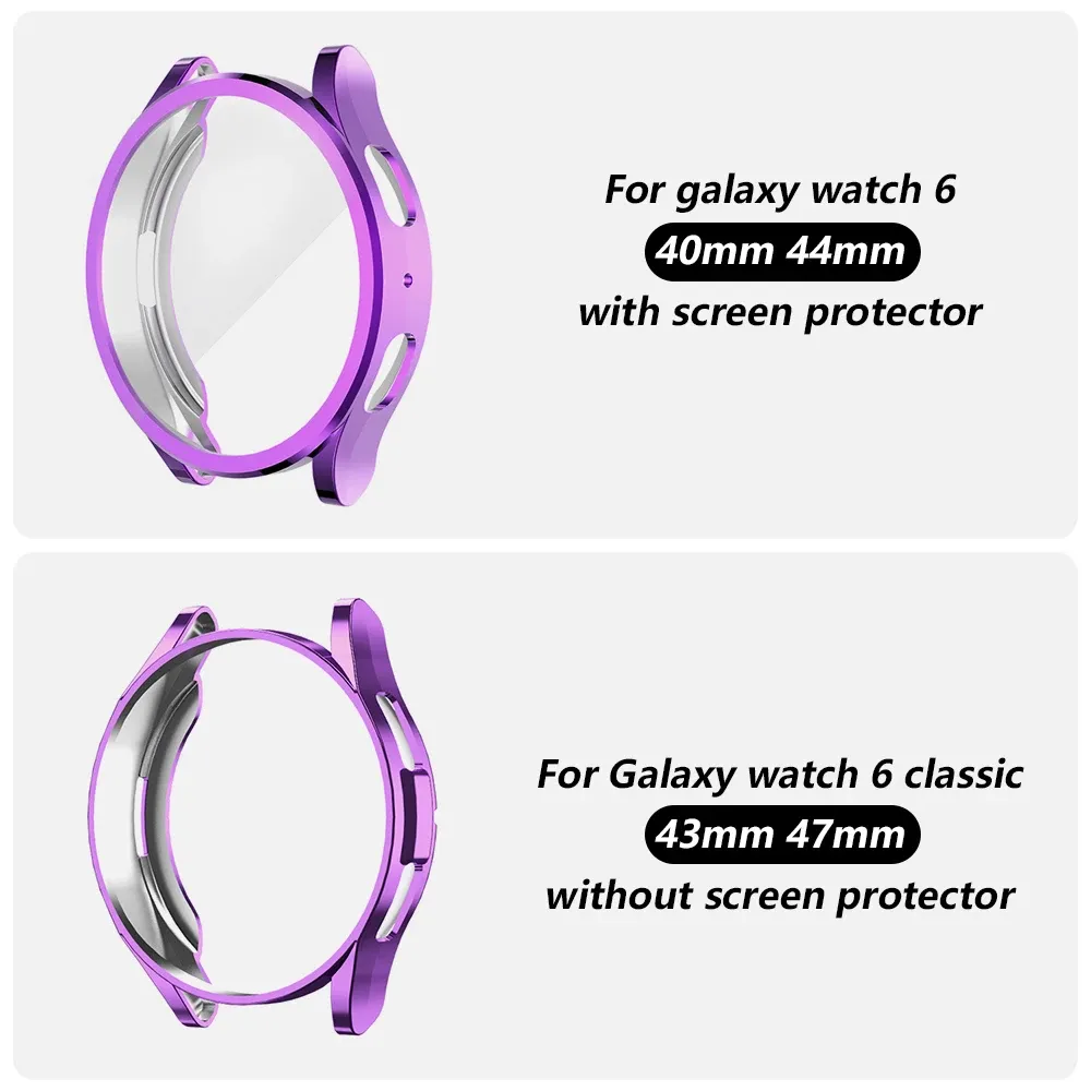 Samsung Galaxy Watchのケース6 40mm 44mmスクリーンプロテクターTPU All-Around Bumper保護カバーウォッチ6クラシック43mm 47mm