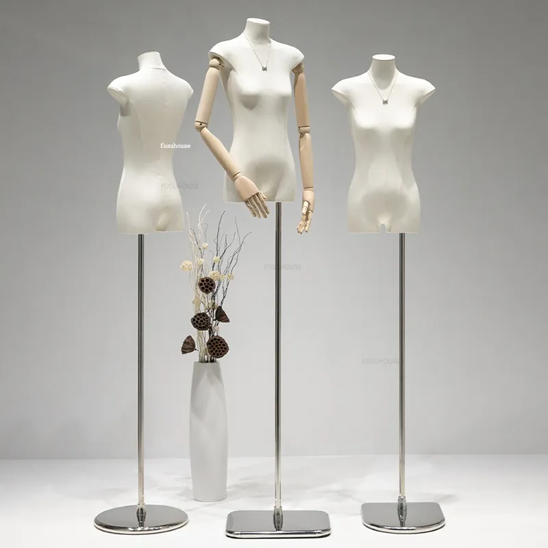 Half Mannequin For Womens Clothing Store Mannequins Metal Base