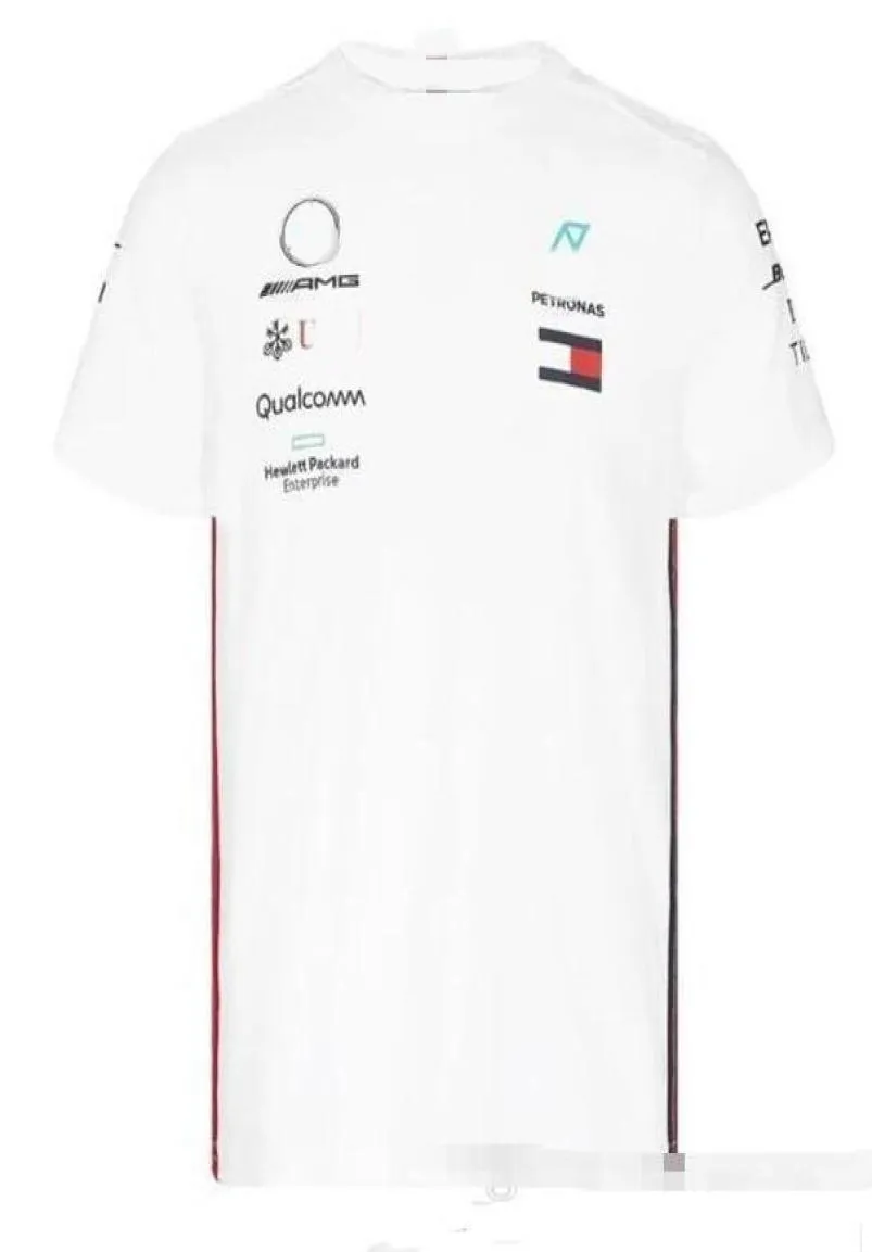 2019 F1 Formule One Racing Costume T-shirt à manches courtes Suit Mercedes- W10 Hamilton 6 Crown Round Neck Tee9864113