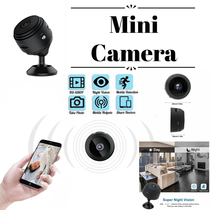 A9 Camera WiFi Wireless Mini Video Cameras 1080p Full HD Small Nanny Cam Night Vision Motion Activated Covert Security Magnet