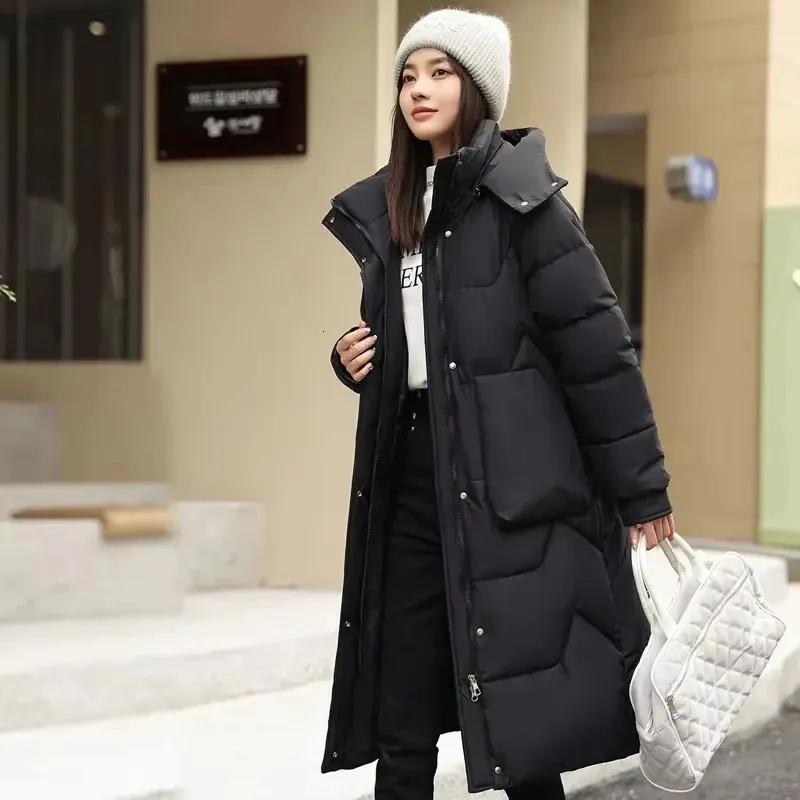 Oversize Woman Down Coat Long Jacket Thicken Hooded Detachable