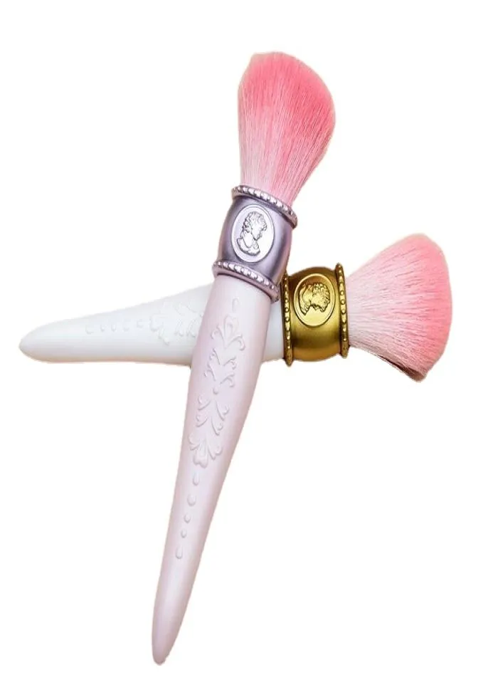 les merveilleuses laduree cheekpowderfoundationブラシカメオ磁器デザインビューティーメイクブレンダーブラシツール3861452