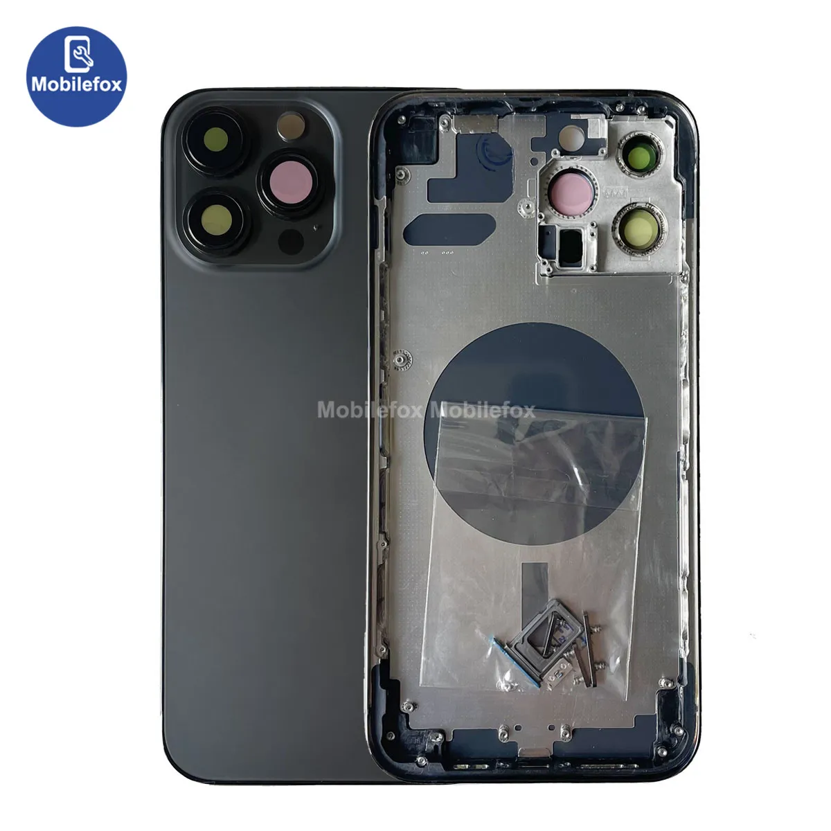 Back Housing Battery Door Glass Cover with Side Buttons Sim Card Tray for iPhone 13 mini 13 Pro Max