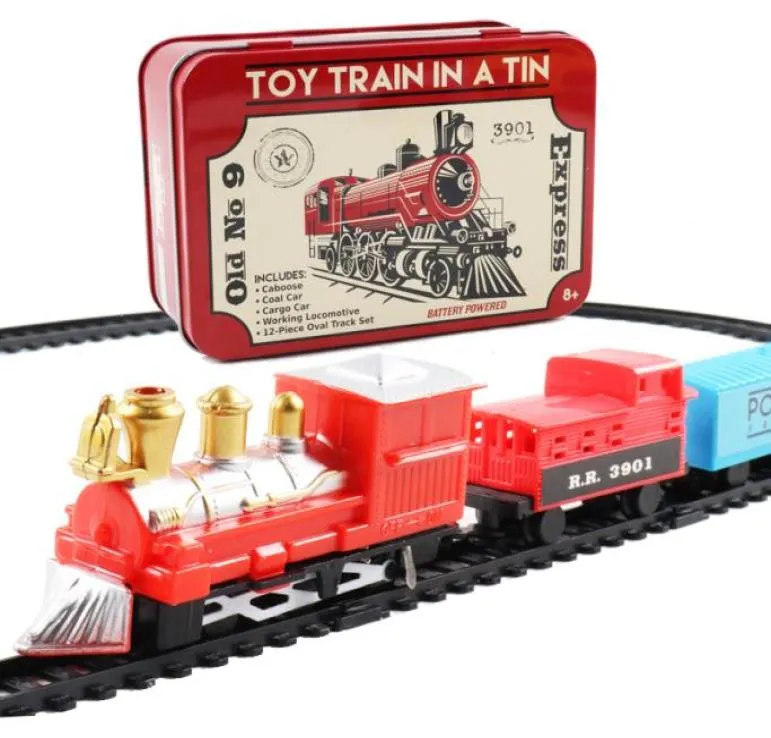 Mini Electric Train Track Car Car Modelo Classical Railway Rail Train Kids Christmas Toy Gre presente2056828