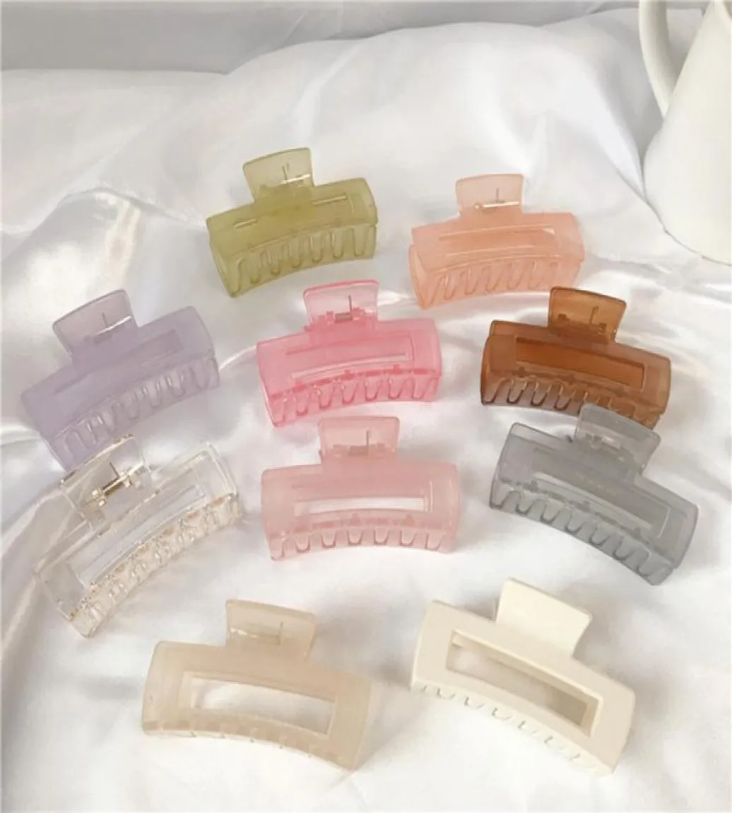 Korean Solid Hair Claws Elegant Clear Acrylic Hair Clips Hairpins Barrette Headwear for Women Girls Accessories Gifts4562881