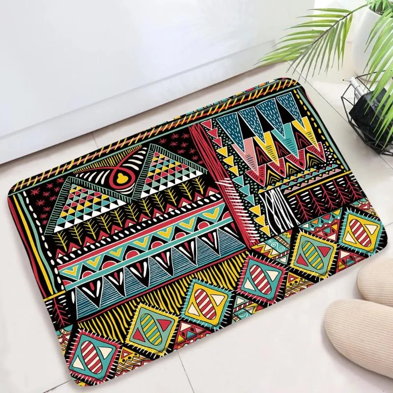 Bath Mats Abstract Geometry Mat Bohemia Entrance Door Ethnic Minority Tibetan Characteristics Bathroom Rug Toilet Carpet