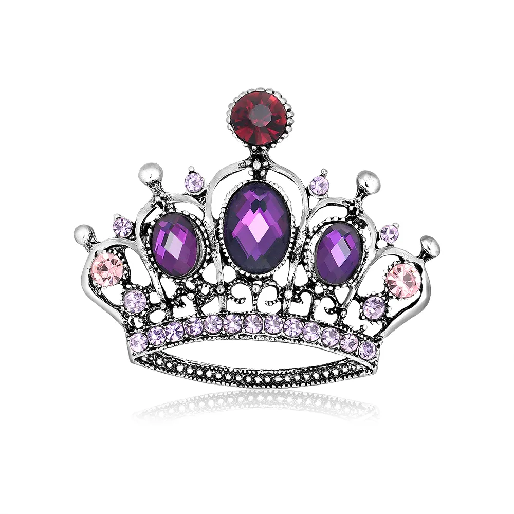 Birthday Queen Crown Brooch Pin - Large Rhinestone Crystal Lapel Pin For Women (Gold, Medium) - View #4