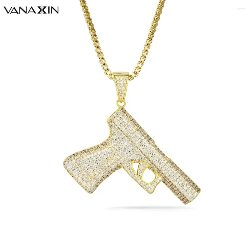 Hanger kettingen vanaxine pistool pistool hangers voor mannen machine hiphop sieraden keten collier iced out cz sieraden cadeau