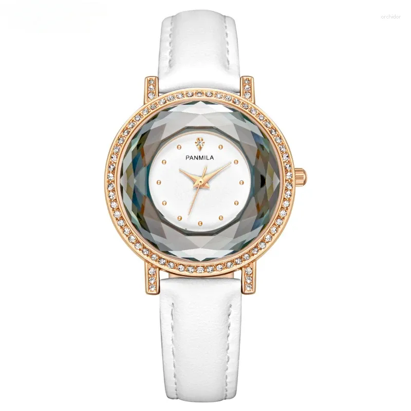 Нарученные часы роскошные женщины смотрят Pu Belt Watch Starry Sky Женские часы QuartzWristwatch Fashion Ladies Ferist Feminino
