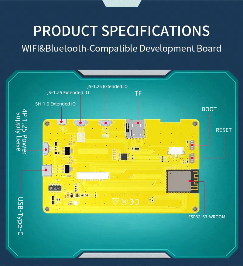 Electronic Display Board 4.3 Inch Smart Display ESP32 S3 With 800480 ...
