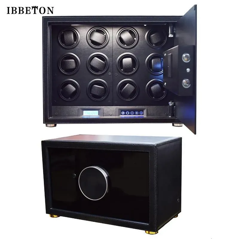 Bekijk Winders Automatic Watch Winder Safe Box Carbon Fiber Dubbele horloge Wikkeling Doos Stille Motoropslag Weergave Case Mechanische horloges Dozen 230727