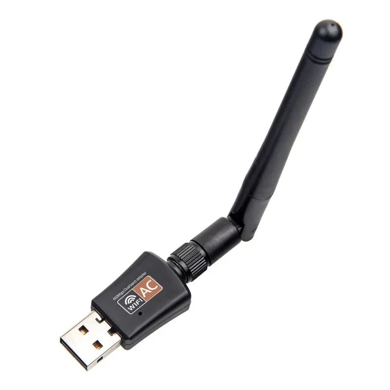 Adaptateur WiFi USB à double bande 600 Mbps AC600 2,4 GHz 5 GHz WiFi avec antenne PC mini récepteur de carte réseau informatique 802.11b / n / g / ac