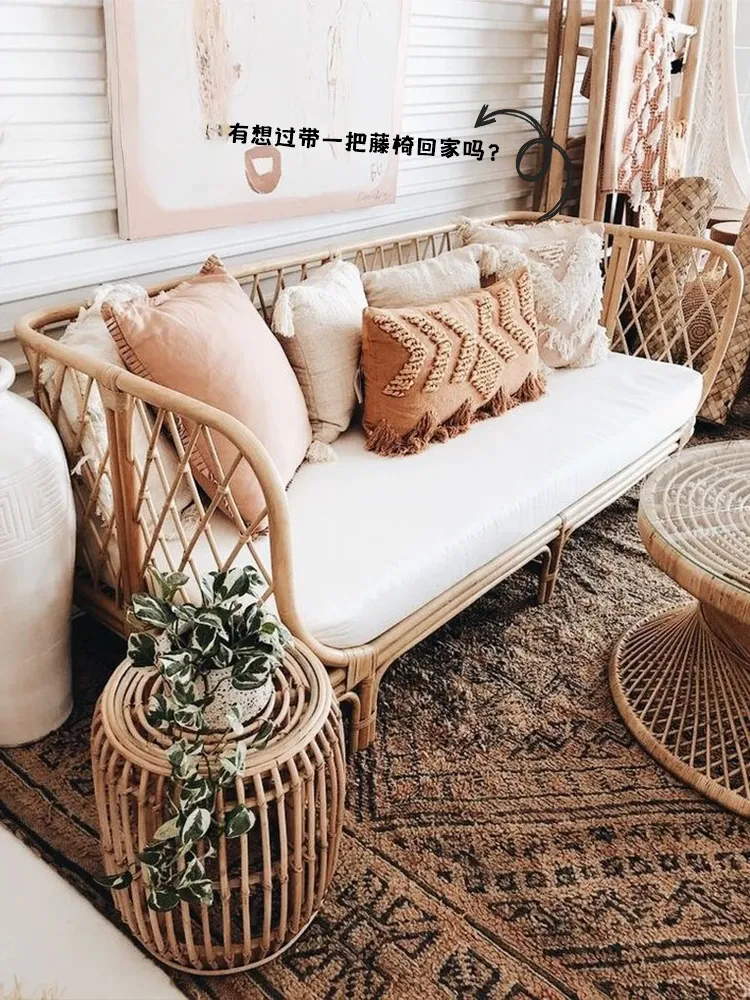 ラタン 藤 ヴィンテージソファベッド ラタン 藤 ヴィンテージソファ