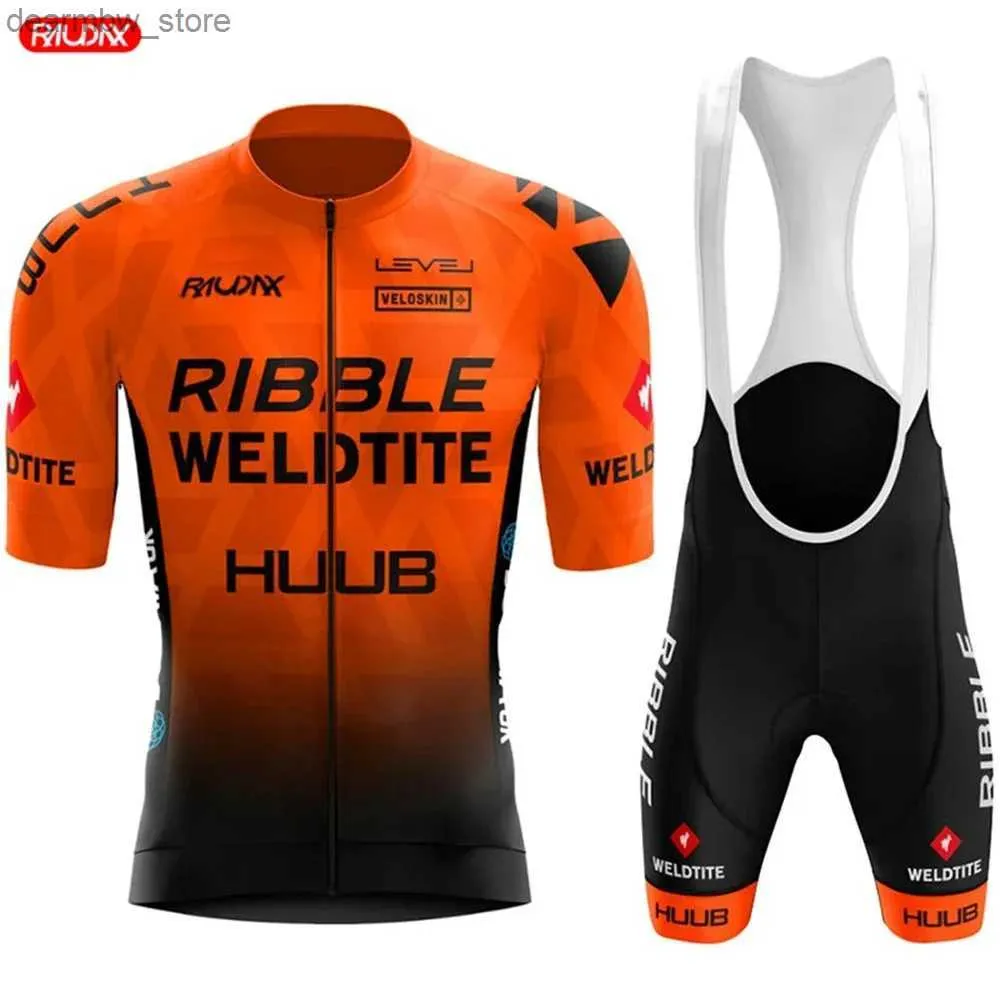 Bisiklet forması setleri huub raudax takımı yaz bisiklet sweatshirt seti erkek kısa seviye gömlek mtb forma bisiklet giyim bisiklet maillot Ciclismo l48