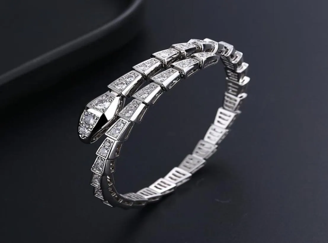 Love Bangle Serpent Designer Bracelet Bijoux Designer Diamants Force élastique Platage d'or épais ou ouverture Haute Version Bone Womans Bracelets Gift3176572