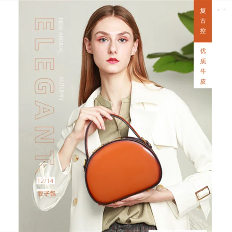 Shoulder Bags Retro Design Women Bag Genuine Leather Handbag Double Zipper Small Saddle Female Crossbody Travel Gift