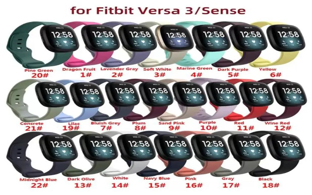 W przypadku Fitbit Versa 3 Versa 4 Watch pasek dla Versa3 Versa4 Versa4 Fitbit Sense Bransoletę Bransoletka Smart Watch Sport Występowanie Wristban7876579