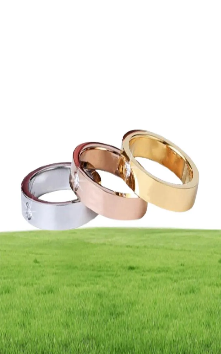 4 mm Titanium Steel Love Ring Högkvalitet Designer Rose Gold Couple Rings Fashion Jewelry Original Packaging Box6822431