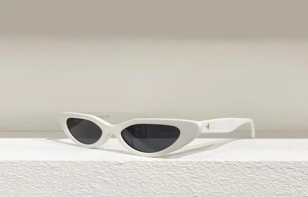 Designer Cateye zonnebril voor vrouwen witte grijze lens zonnebril UV400 Predection Eyewear7596357