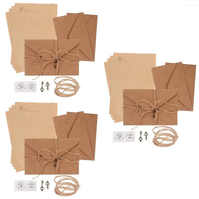 Gift Wrap 6 Sets Insert Page Envelop For Writing Paper Kit Letter Papers Retro Stationary Envelopes And