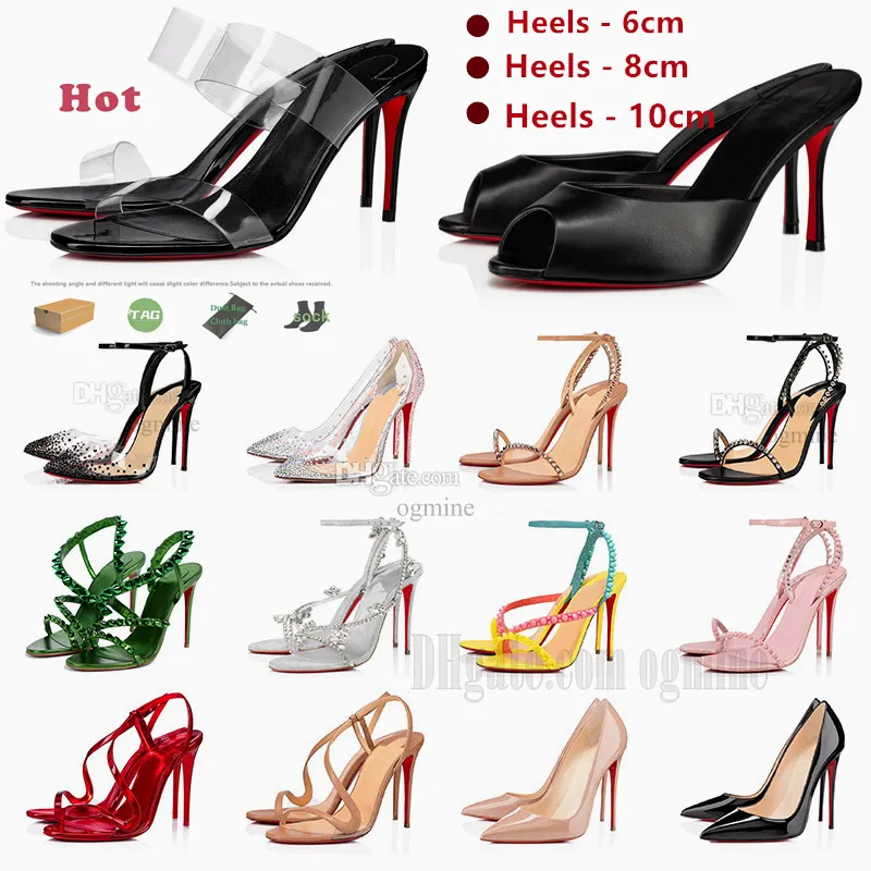 Designer Red Reds Sole Sandalen Hoge Heels Teen Pointed Dress Sandaal Dames 6 cm 8cm 10 cm 12 cm 14 cm Luxurys platform Highheel Peep-Toes Sexy Stiletto Heeled Dhagtes