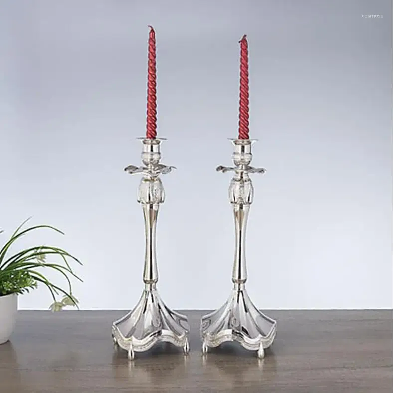 Ljushållare Fashion H36cm Silverpläterad metallstativ bröllop centerpieces Lykta ljusstakhållare för hemdokument ZT176