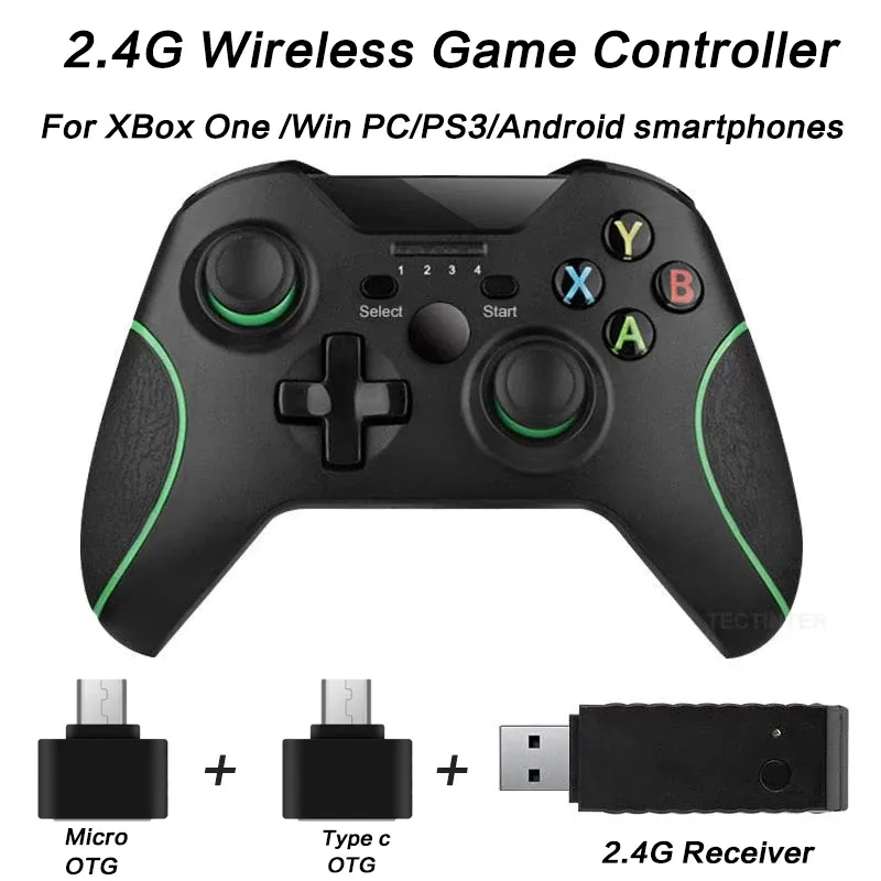 GamePads Aubess 2,4 GHz sans fil GamePad Joystick Control pour Xbox One Controller pour Win PC pour le contrôleur des smartphones PS3 / Android