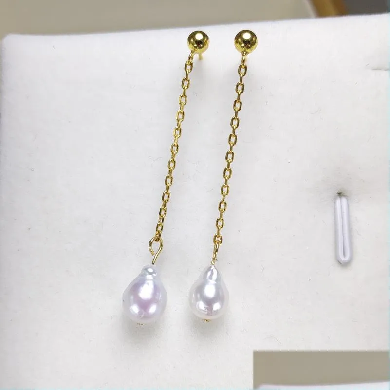 Dangle & Chandelier Water Drop Freshwater Pearls Stud Earrings For Women Statement S925 Sier Simple Long Wholesale Prevent Delivery J Dh1Qs