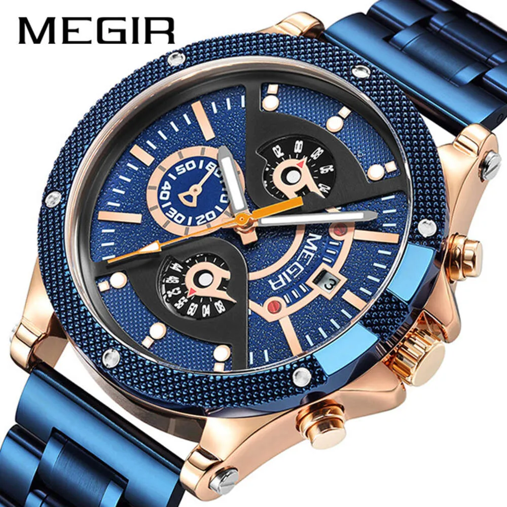 New Megal Megir Trendy Mechanical Sports Mechanical Multi Functional Men's Watch 2216