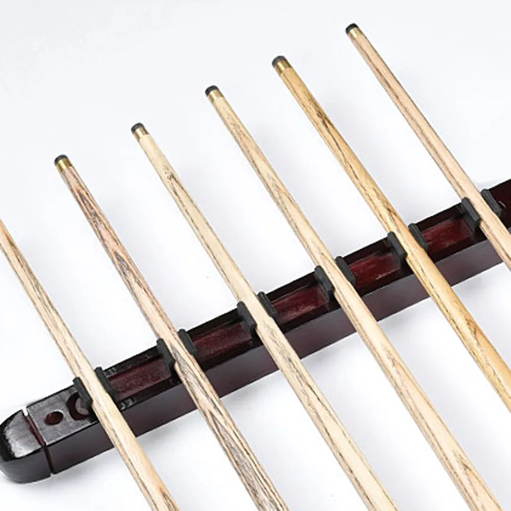 Wall-Mount Wood Billiard Cue Holder for 6 Pool Sticks | Durable Snooker ...