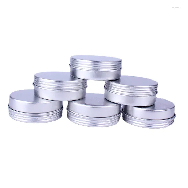 Decoratieve beeldjes 30/50/100x 25G 48x18 mm Lege ronde aluminium doos metalen blikjes Cosmetische crème Diy Refilleerbare pot potpottenfles