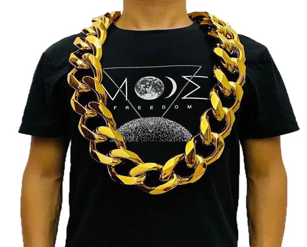 Kedjor Fake Big Gold Chain Men Domineering Hiphop Gothic Christmas Gift Plastic Performance Props Local Nouveau Riche Jewelry1362789