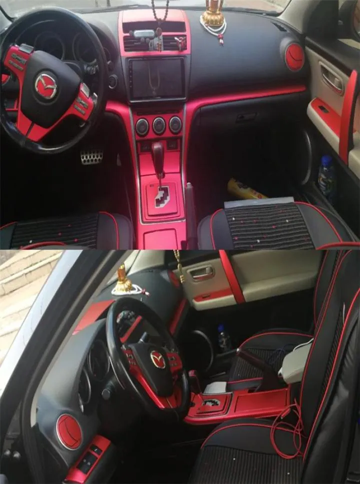 Per Mazda 6 20092015 Pannello di controllo centrale interno maniglia porta 3d 5d in fibra di carbonio decalcomanie per lo styling per auto accessori1963490